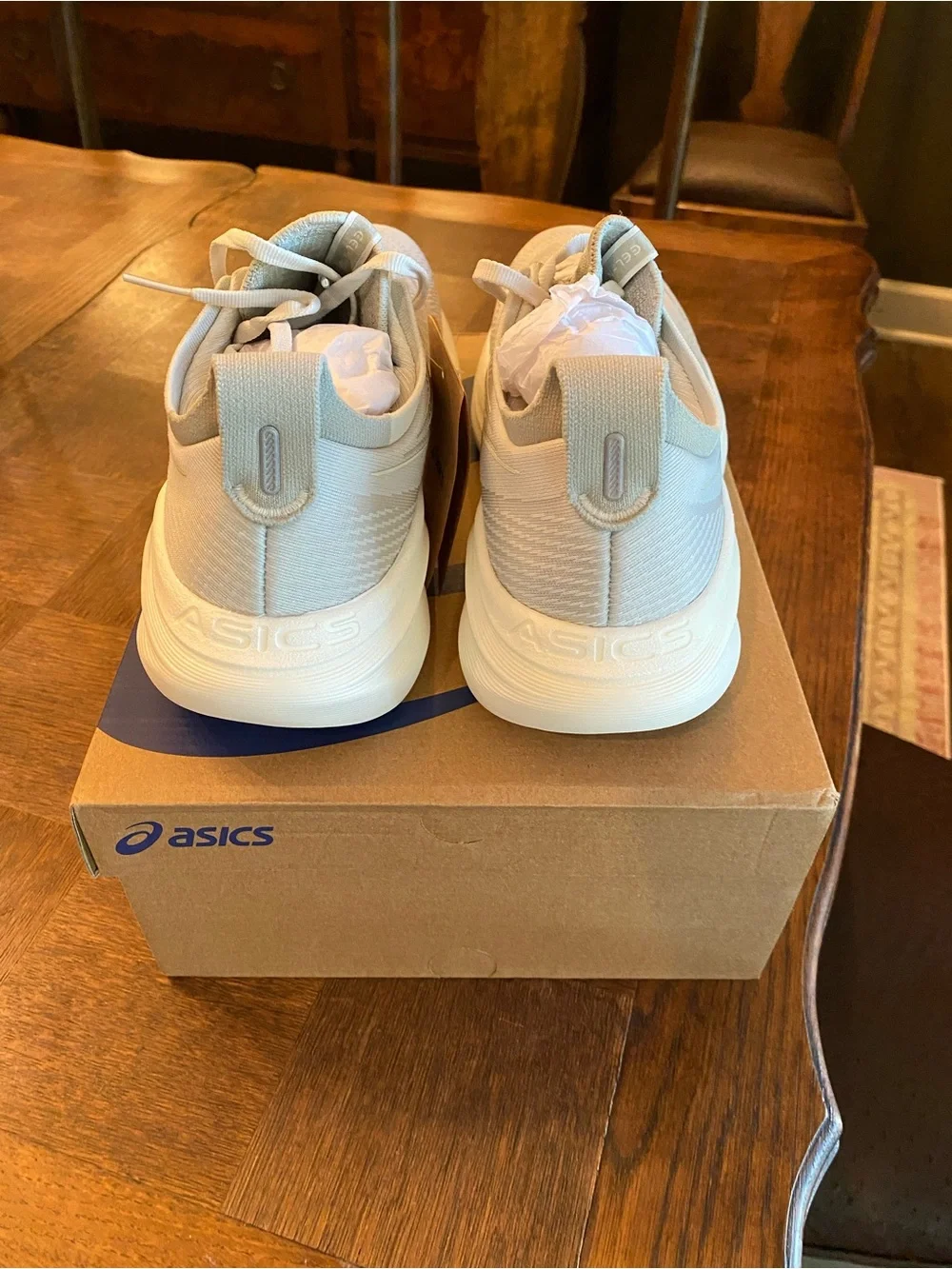 ASICS Women's Athletic Running Shoes in Light Gray and Cream